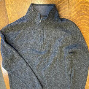 Van Heusen Flex  Quarter Zip  Long Sleeve Pullover  Men's Size Medium  Dark Grey